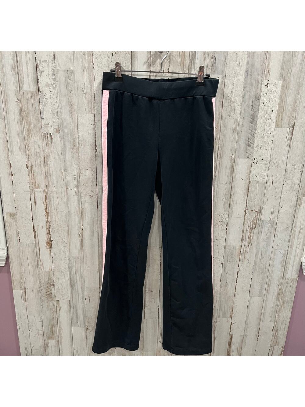 Lauren Ralph Lauren Black Pink Stripe Pull On Sweatpants Y2K Womens XS